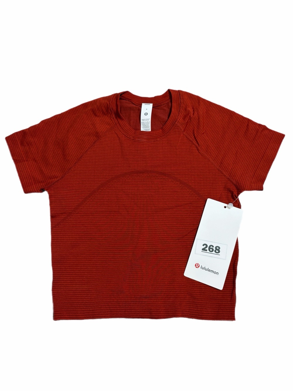 NWT Lululemon Swiftly Tech Cropped Short-Sleeve 2.0 Cranberry Charm/Cherry Ember